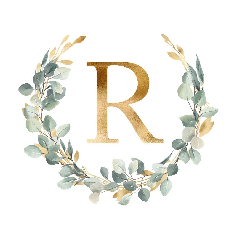 R Monogramm Eukalyptus Kranz