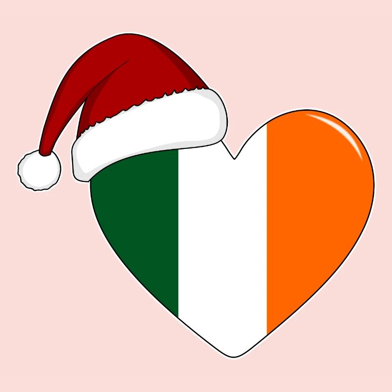 Drapeau de l’Irlande coeur de Noël