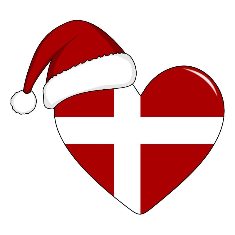 Coeur de Noël drapeau Danemark