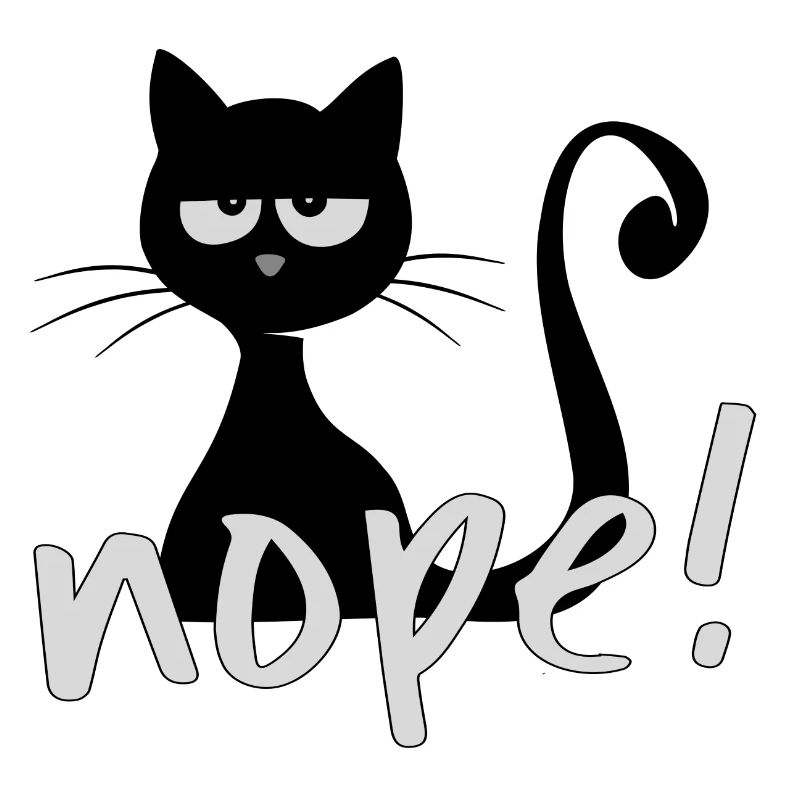 Grumpy Nope Cat Black Cat Nope Funny Gift