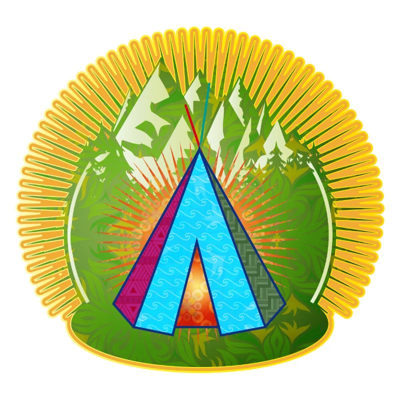 Tipi de tente indienne hétéroclite dans la forêt