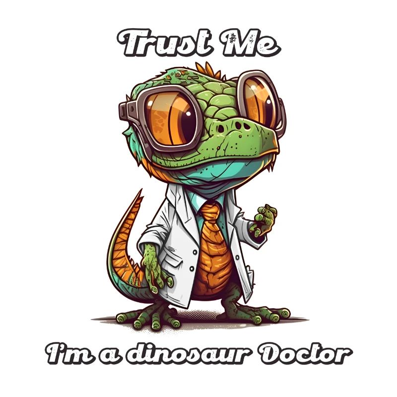 A small dinosaur dressed as a doctor, a nice gift.