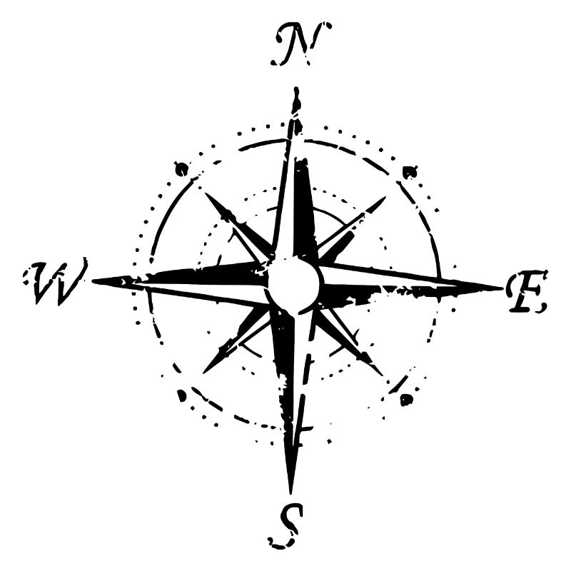 Windrose with the cardinal points