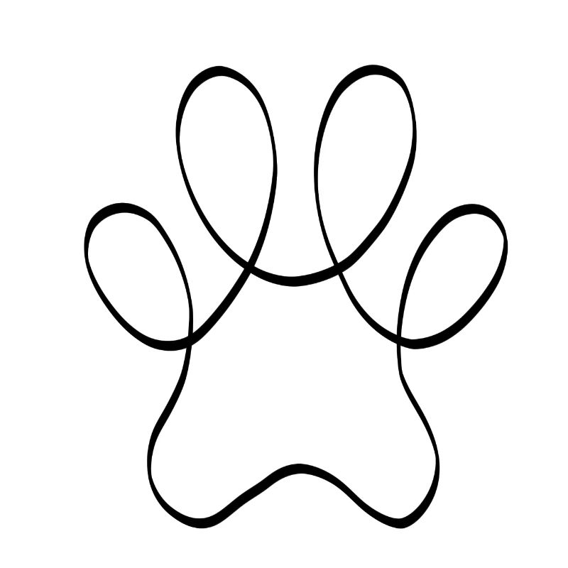 One line paw black