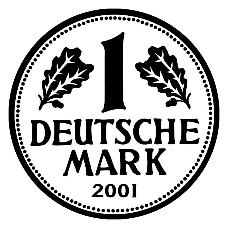 DM Deutsche Mark D-Mark black
