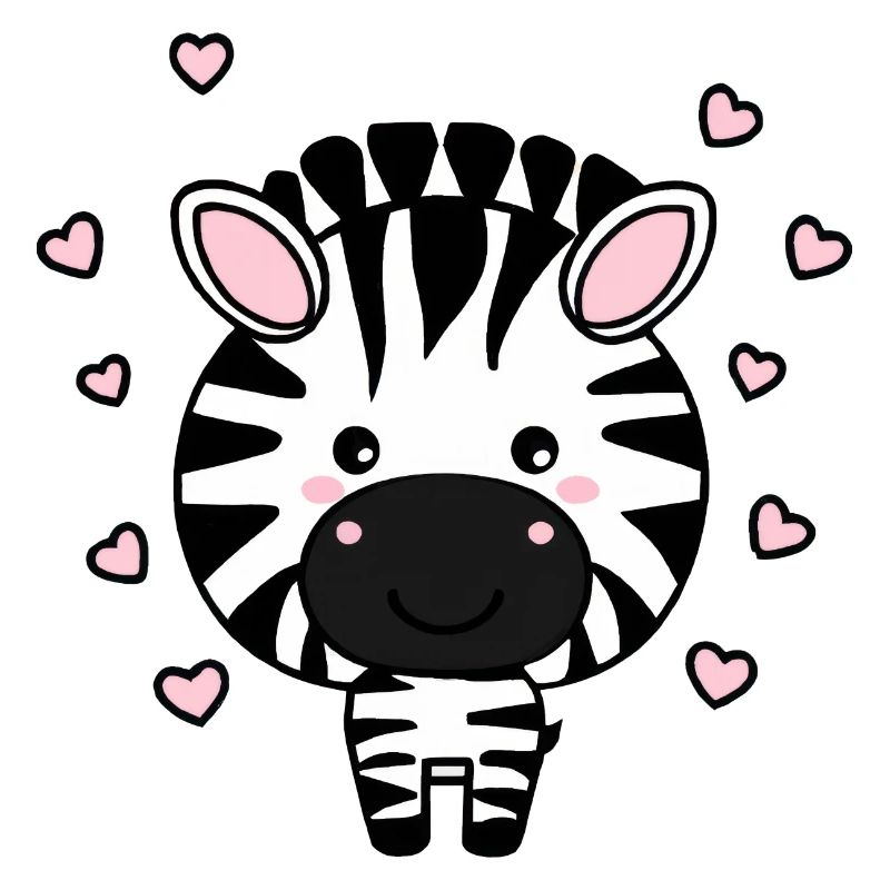 Süßes Zebra mit Herzchen