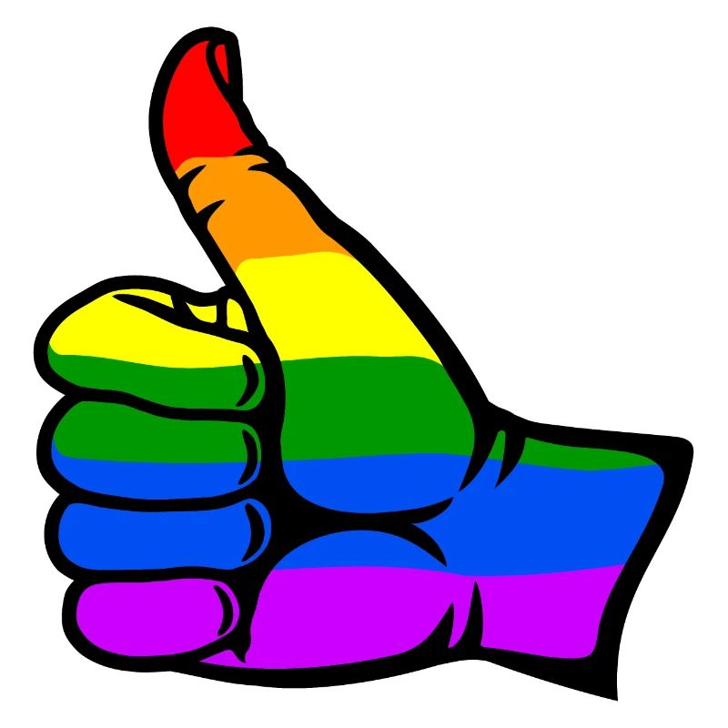 Regenbogenfarbe Flagge Hand alles klar Symbol