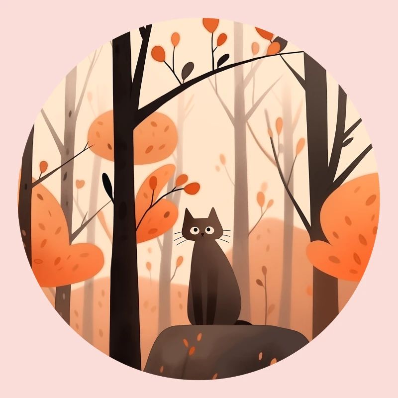 Chat en automne dans la forêt