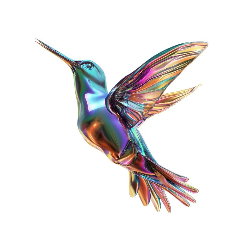 flying chromatic hummingbird