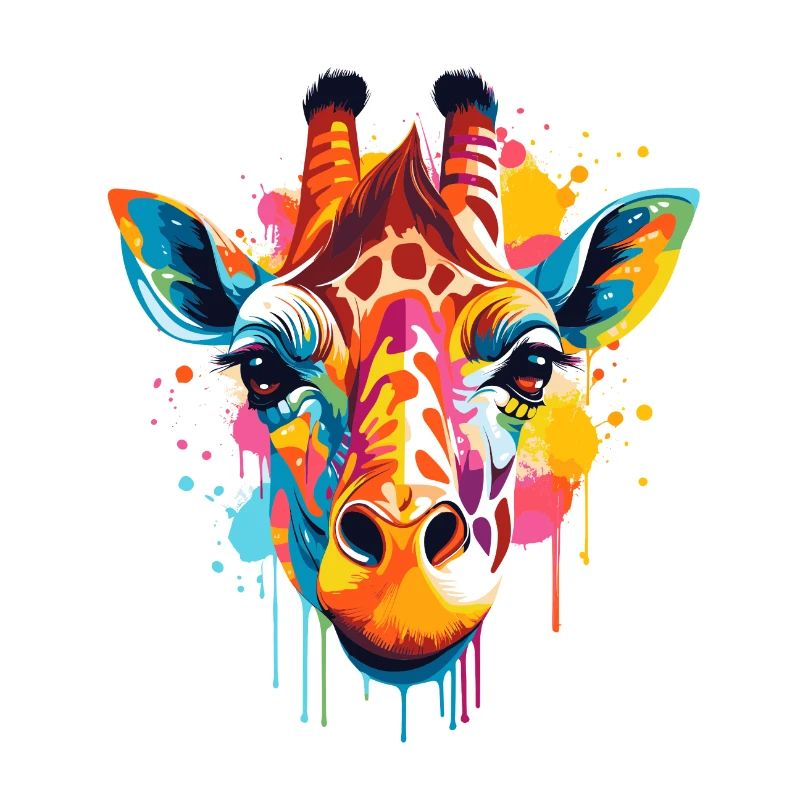 Bunte Giraffe Farbkleckse Farbspritzer