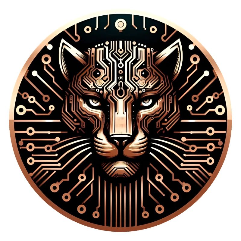 Cyber Leopard Platine Digital Art
