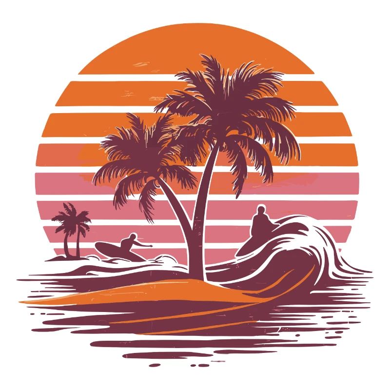 Ambiance de plage Retro Surfer Vacances à Palm Beach