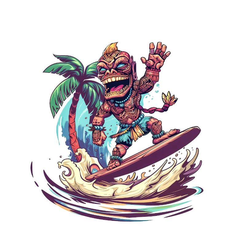 Tiki Statue Surfer