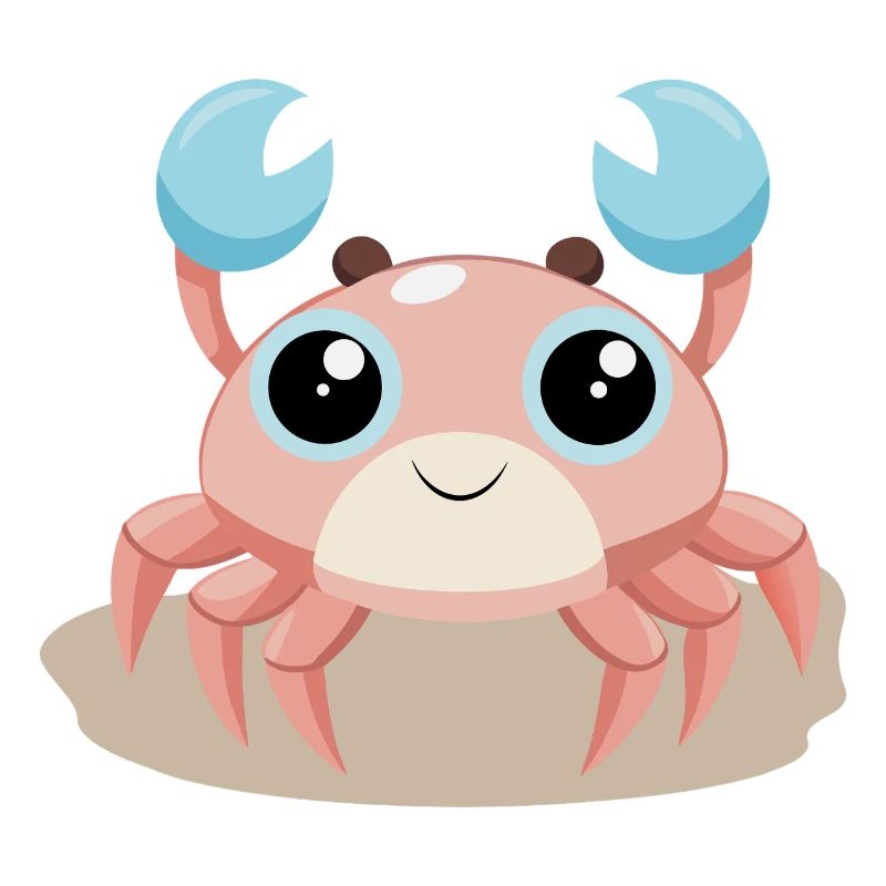 Bébé crabe joyeux sur la plage (v02)