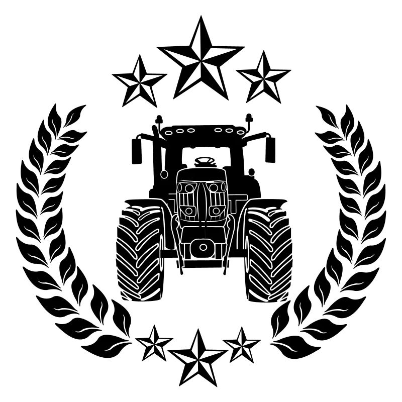 Traktor im Lorbeerkranz mit Sternen – Boerenkracht