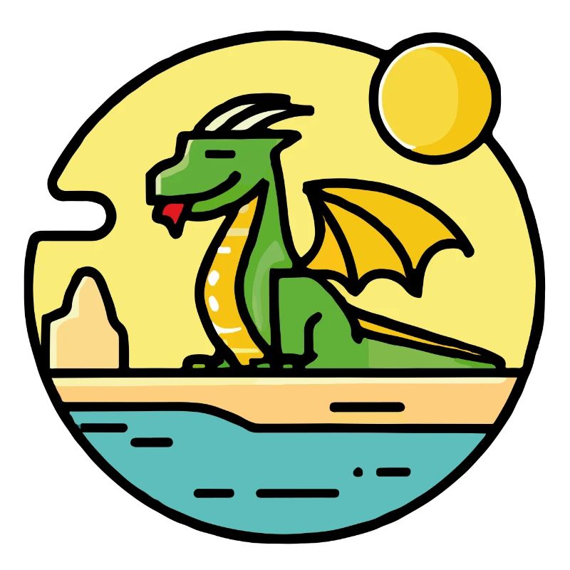 Dragon sur la plage
