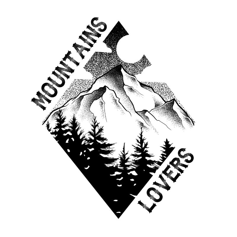Mountains Lovers - Dotwork tattoo art