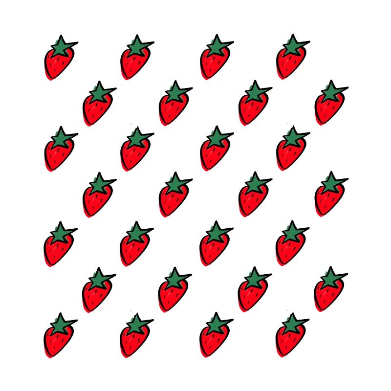 Muster von Erdbeeren in einem Durcheinander