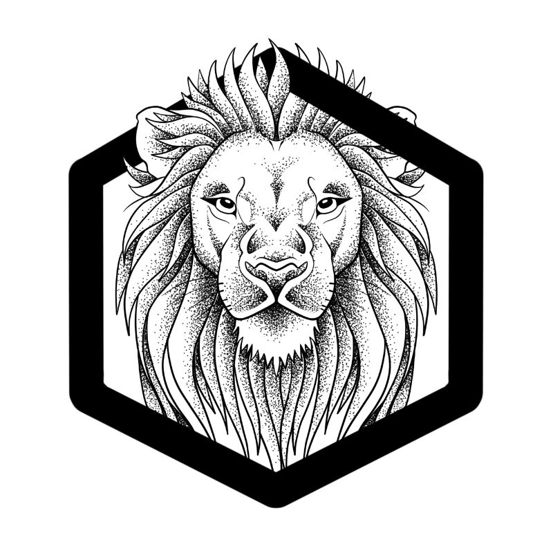 Löwe Dotwork