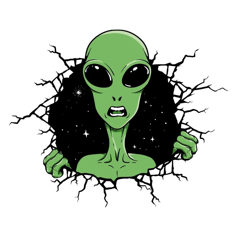 Alien looks out