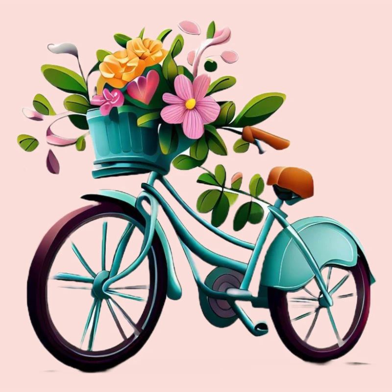 Vélo avec des fleurs