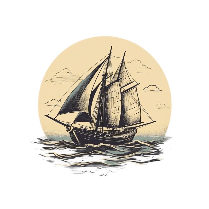 Illustration vintage Sail Shiff