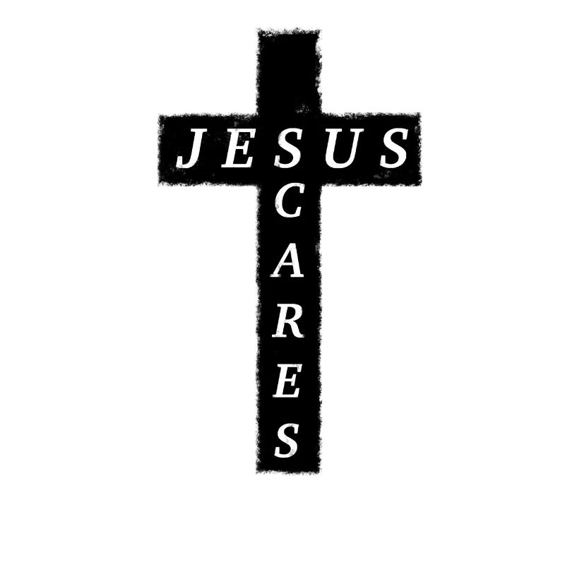 Jesus cares oder Jesus scares? in schwarz