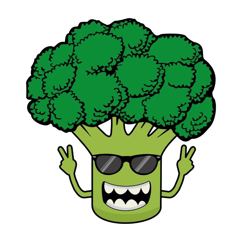 Broccoli Broccoli Vegetables Funny with Sunglasses