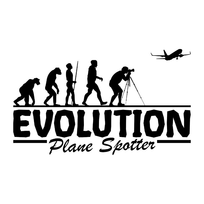 Plane Spotter Flugzeug beobachten Evolution Lustig