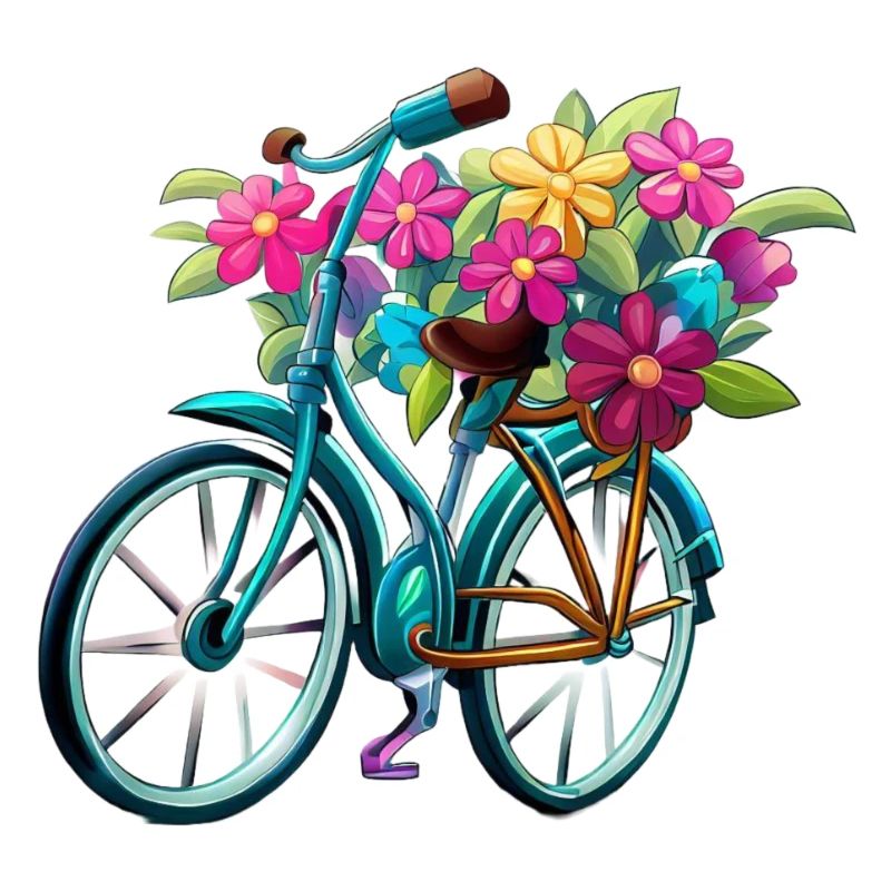 Vélo avec des fleurs