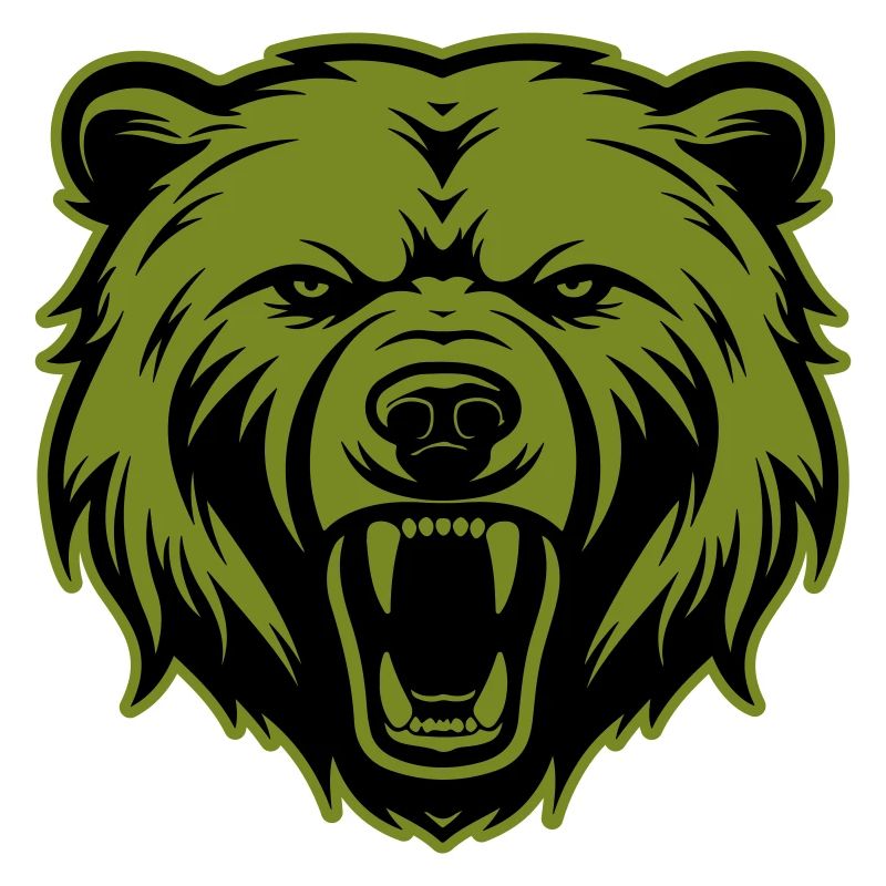 Bear Grizzly Head Silhouette