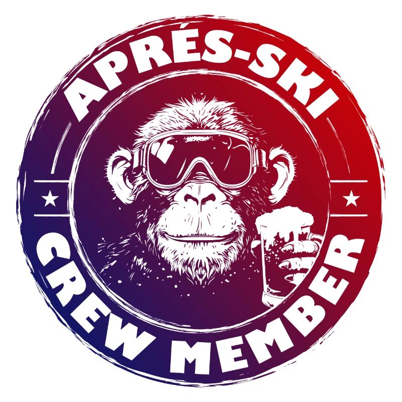 Affe Apres Ski Team Spruch Bunt