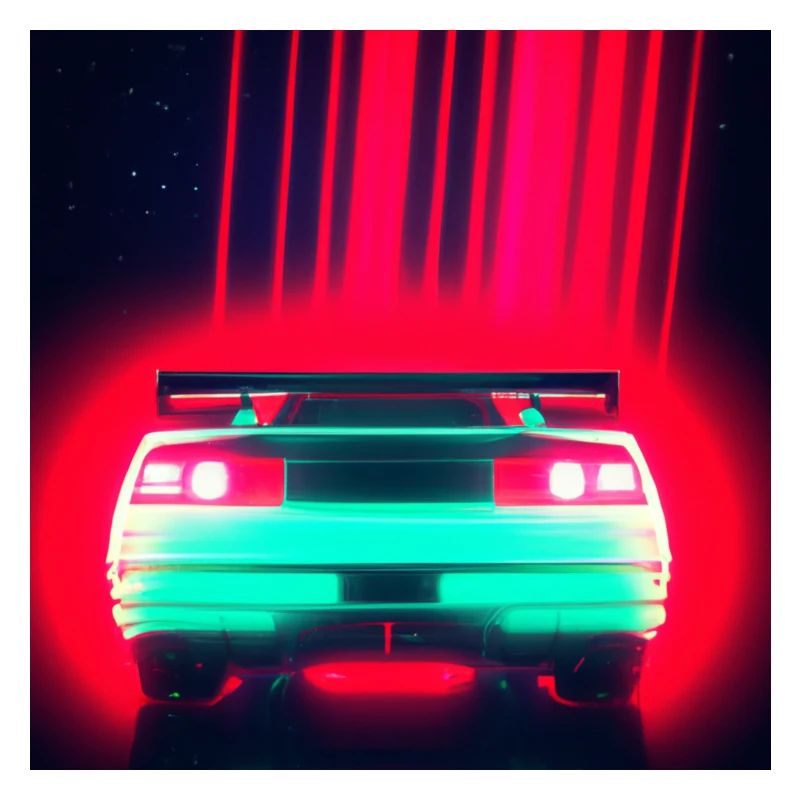Car from behind with red light