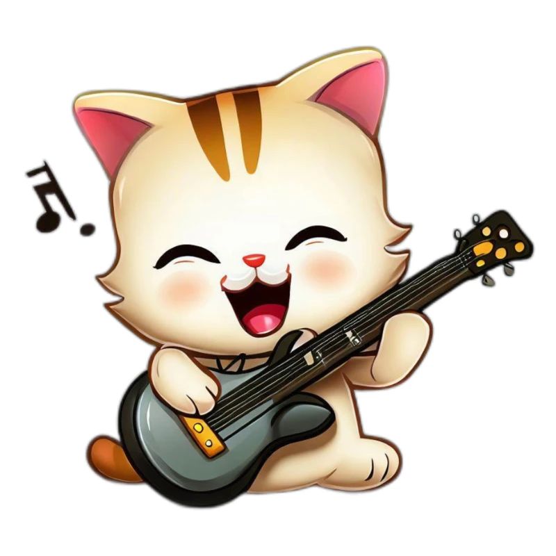 Chat faisant de la musique