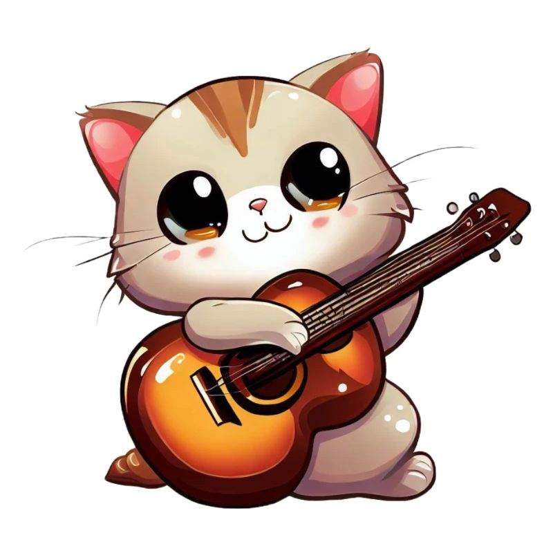 Cat with guitar