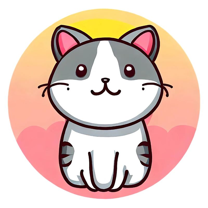Chat mignon au coucher du soleil