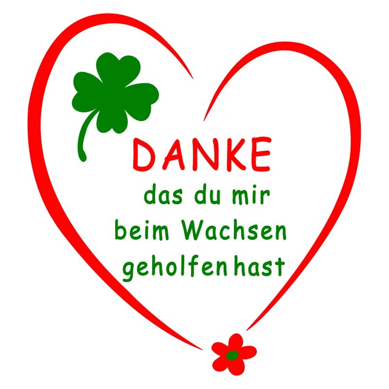 Danke Herz mit Kleeblatt