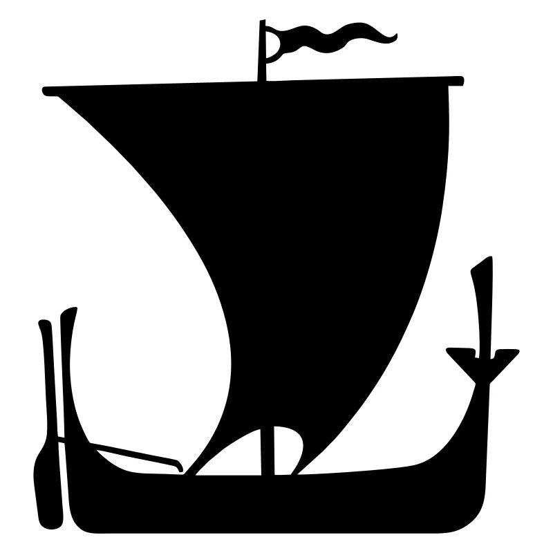 Wikingerboot im heraldischen Schattenstil – Stoer Symb