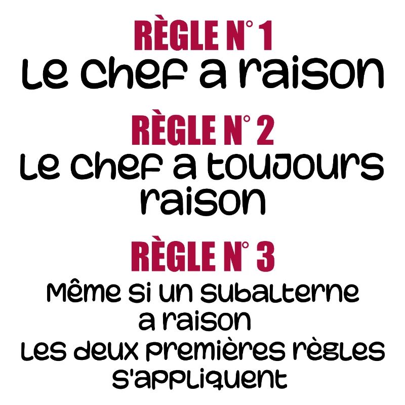 Les règles du chef