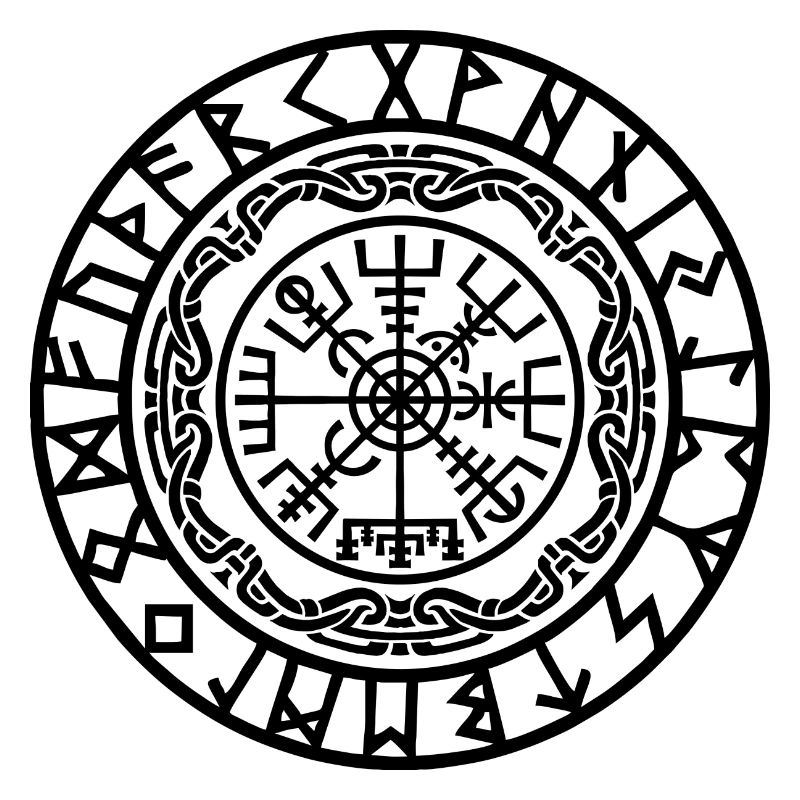 Compas Viking runes Vegvisir