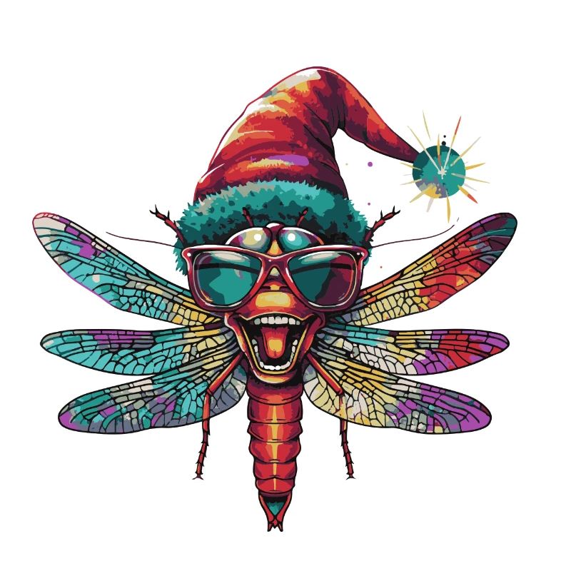 Libellule Noël drôle