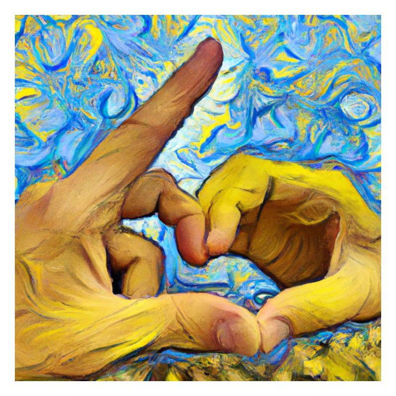 Herz Geste im Van Gogh Stil