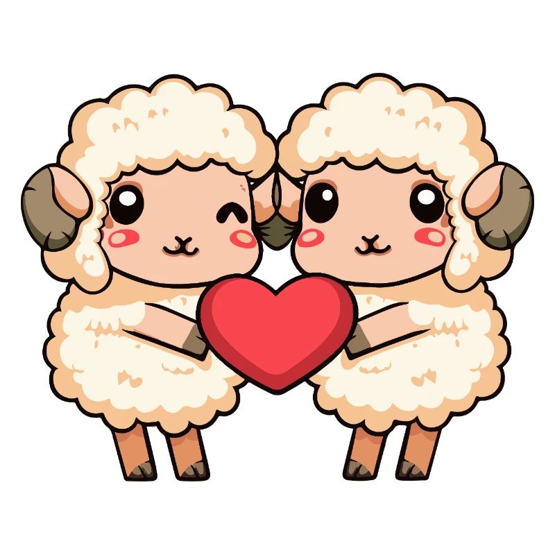 Sheep Couple Heart