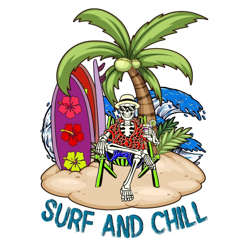 Skeleton Surf and Chill - tropical-style