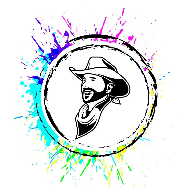 Cowboy western kopf Bunt