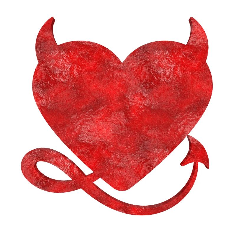 Devil's Heart with Horns Design