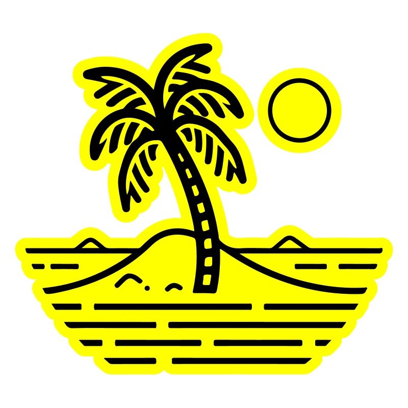 Palm trees symbol island summer