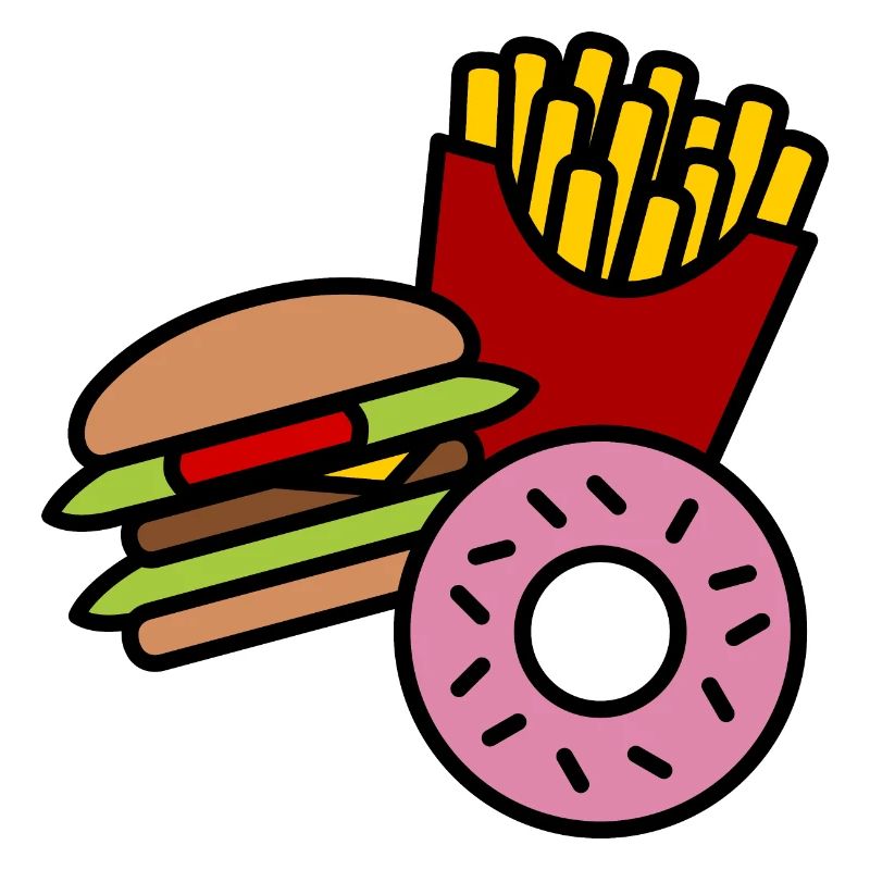 Frites Burger Donut