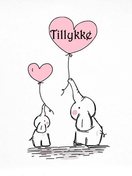 Elephants with balloon congratulations