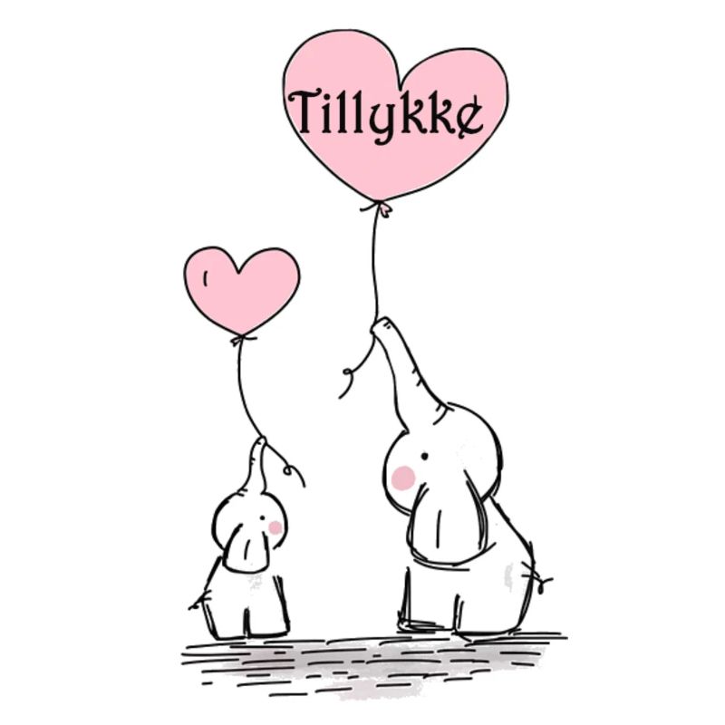Elefanten mit Ballon-Glückwünschen